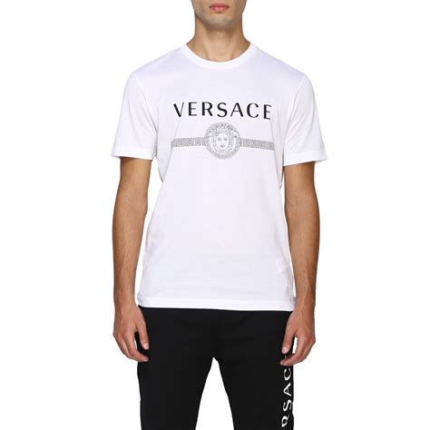 versace grey t shirt|Versace collection men shirt white.